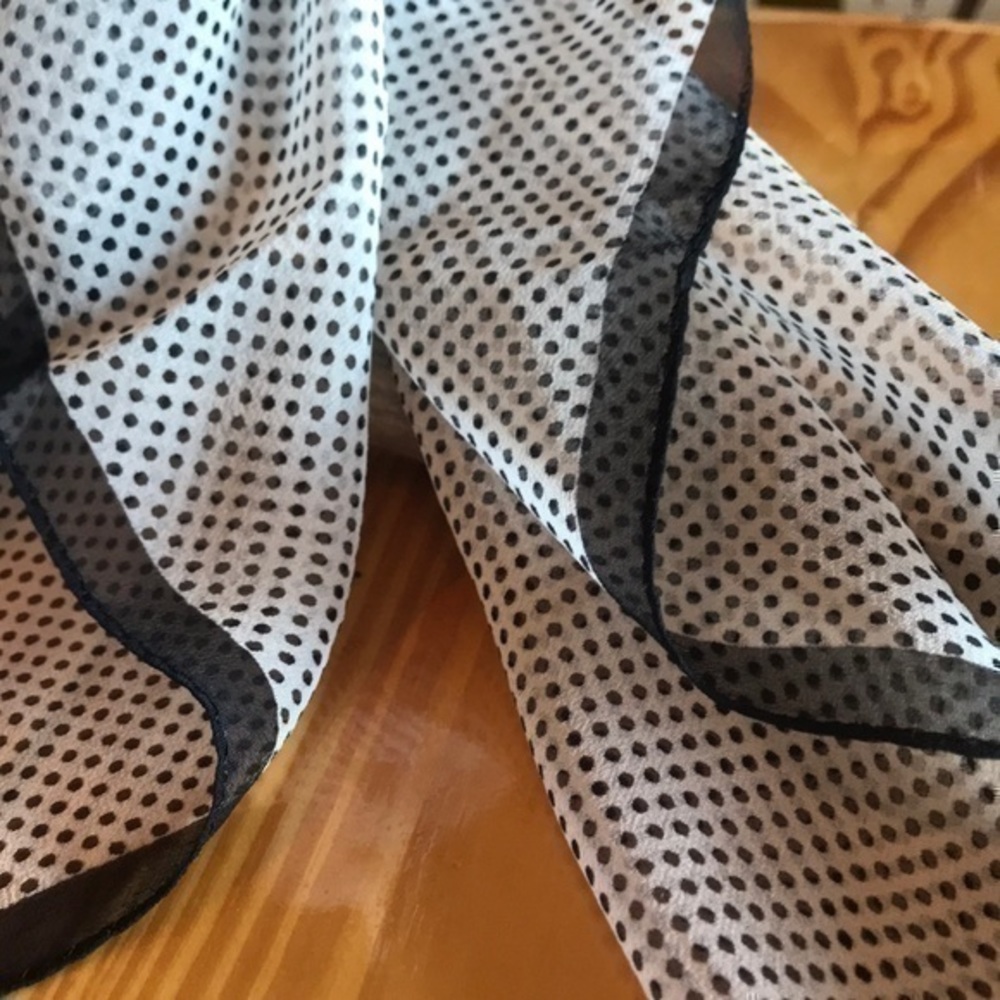 All Silk Purse Scarf Square black with Tiny Polkadots